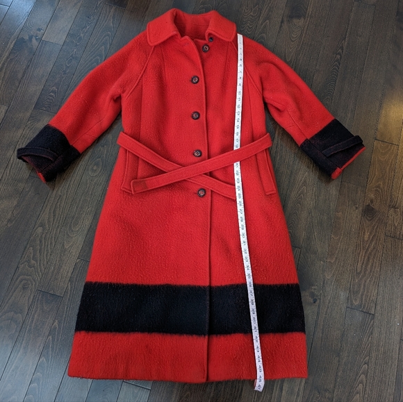 Vintage Hudson's Bay Company HBC Red Wool point blanket coat - Picture 2 of 12